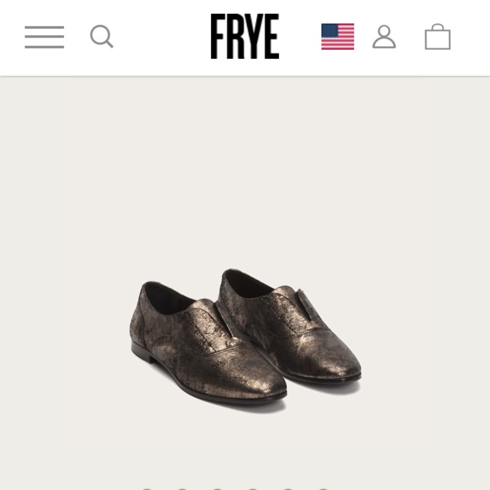 BNIB!Frye Terri slip-on Oxford loafers, gold/black